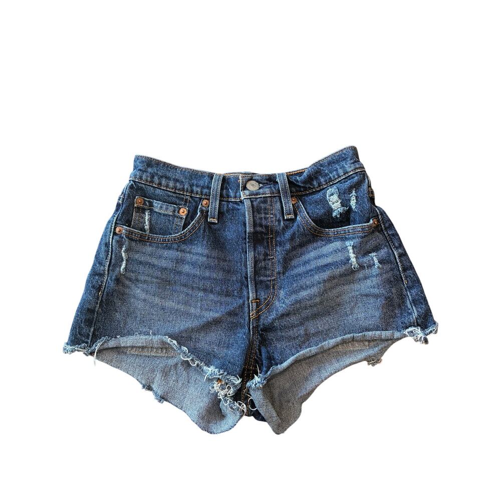 Levi's 501 Original Cutoff Shorts Jean Denim Distressed Size 24
